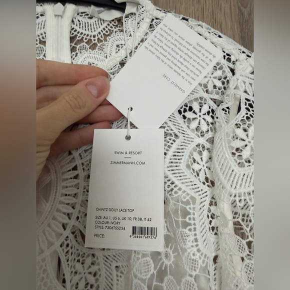 ZIMMERMAN Chintz Doily Lace Top In Ivory - Picture 11 of 16